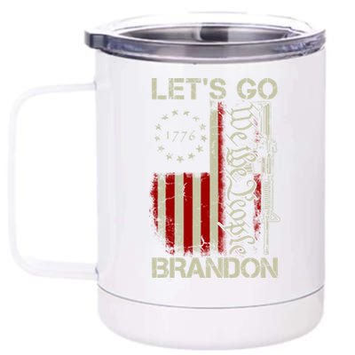 Usa Flag LetS Go Branson Brandon Lets Go Branson Gift 12 oz Stainless Steel Tumbler Cup