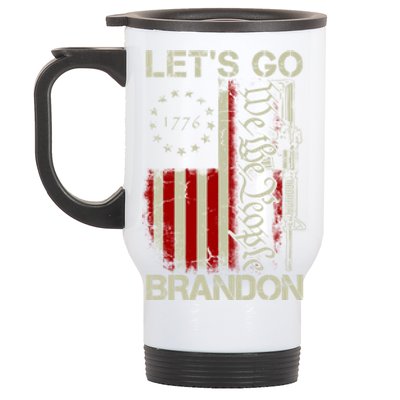 Usa Flag LetS Go Branson Brandon Lets Go Branson Gift Stainless Steel Travel Mug