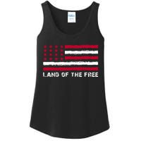 Us Flag Land Of The Free America 4th Of July Ladies Essential Tank