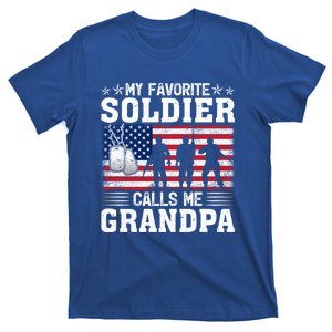 Usa Flag My Soldier Calls Me Grandpa Army Father's Day Gift T-Shirt