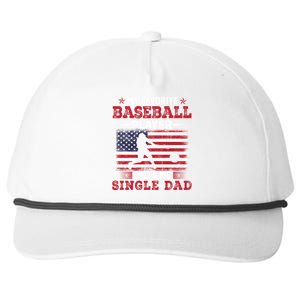 Usa Flag My Favorite Baseball Player Calls Me Single Dad Meaningful Gift Snapback Five-Panel Rope Hat