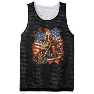 Us Flag Motorcycle Skeleton Biker Mesh Reversible Basketball Jersey Tank