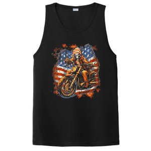 Us Flag Motorcycle Skeleton Biker PosiCharge Competitor Tank