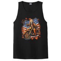 Us Flag Motorcycle Skeleton Biker PosiCharge Competitor Tank