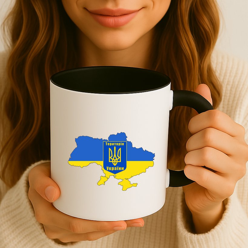 Ukrainian Flag Map Emblem Mug