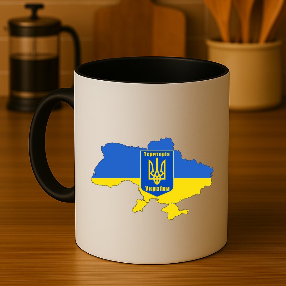 Ukrainian Flag Map Emblem Mug
