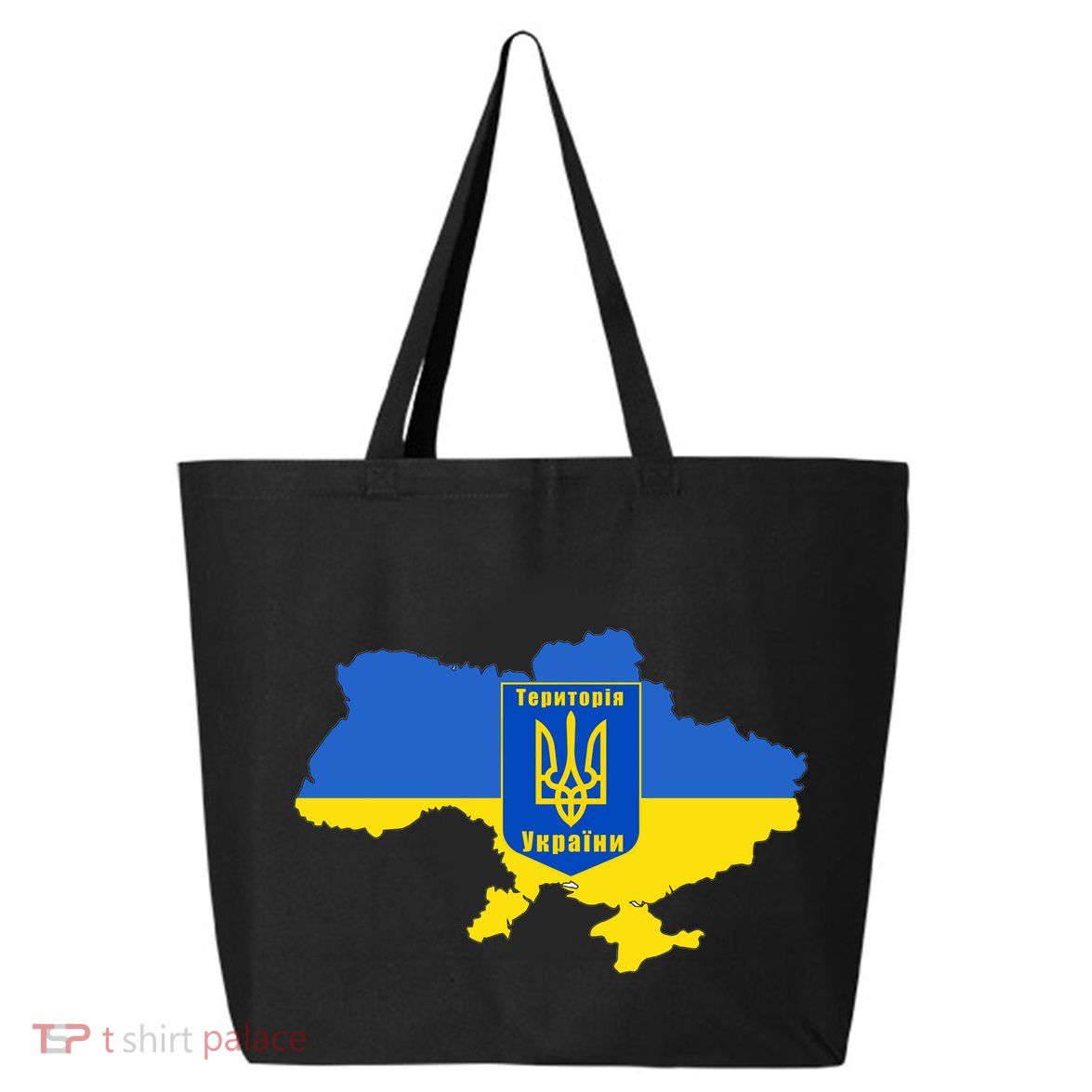 Ukrainian Flag Map Emblem 25L Jumbo Tote