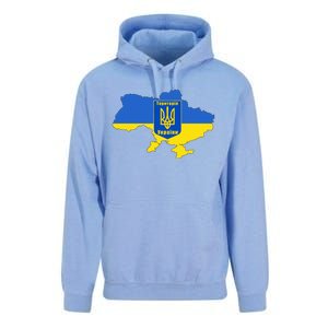 Ukrainian Flag Map Emblem Unisex Surf Hoodie