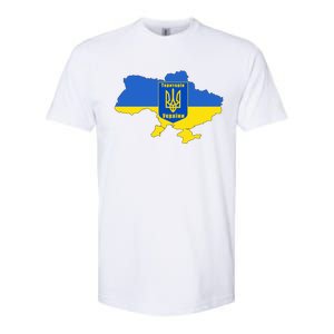 Ukrainian Flag Map Emblem Softstyle CVC T-Shirt