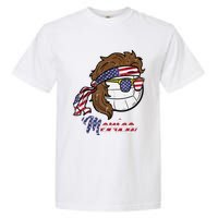 Us Flag Merica Volleyball Memorial Day 4th Of July Garment-Dyed Heavyweight T-Shirt