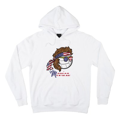 Us Flag Merica Volleyball Memorial Day 4th Of July Hoodie