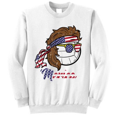 Us Flag Merica Volleyball Memorial Day 4th Of July Sweatshirt