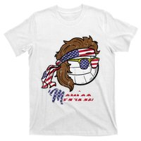 Us Flag Merica Volleyball Memorial Day 4th Of July T-Shirt