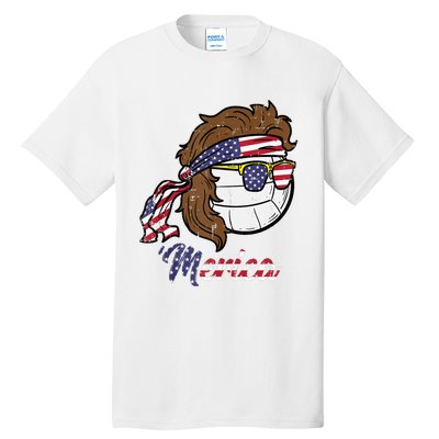 Us Flag Merica Volleyball Memorial Day 4th Of July Tall T-Shirt