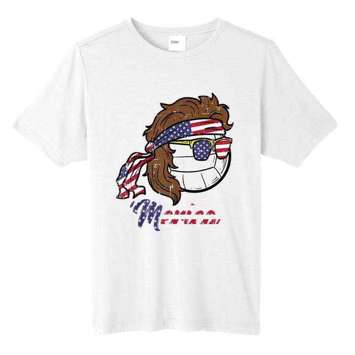 Us Flag Merica Volleyball Memorial Day 4th Of July Tall Fusion ChromaSoft Performance T-Shirt