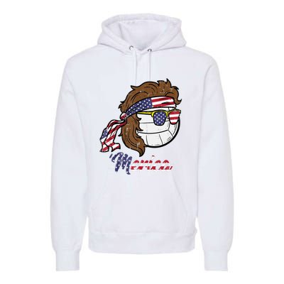 Us Flag Merica Volleyball Memorial Day 4th Of July Premium Hoodie