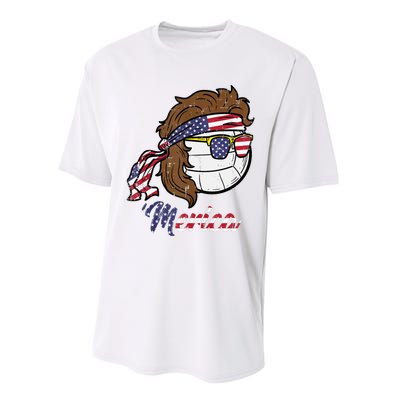 Us Flag Merica Volleyball Memorial Day 4th Of July Performance Sprint T-Shirt