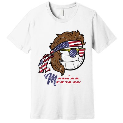 Us Flag Merica Volleyball Memorial Day 4th Of July Premium T-Shirt