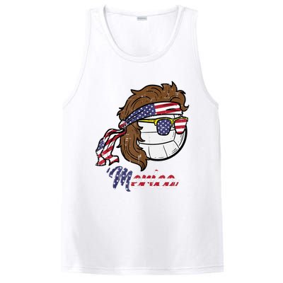 Us Flag Merica Volleyball Memorial Day 4th Of July PosiCharge Competitor Tank