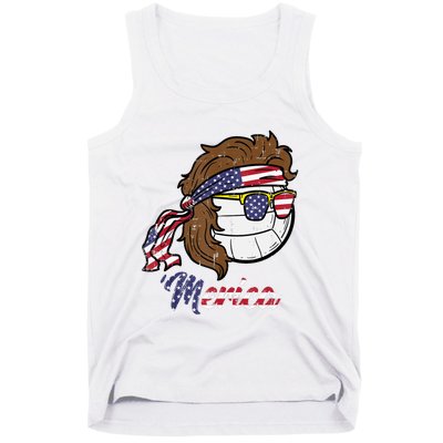 Us Flag Merica Volleyball Memorial Day 4th Of July Tank Top