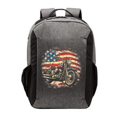 US Flag Motorcycle USA Retro Biker Vector Backpack