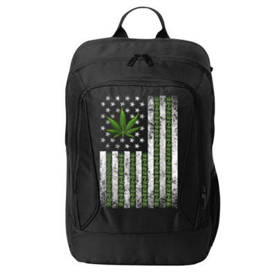 Usa Flag Marijuana Funny Weed Leaf Flag Cannabis Stoner 420 City Backpack