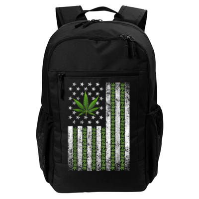 Usa Flag Marijuana Funny Weed Leaf Flag Cannabis Stoner 420 Daily Commute Backpack