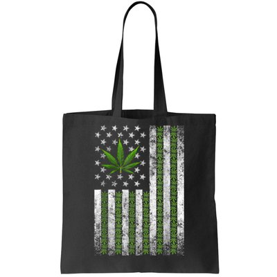 Usa Flag Marijuana Funny Weed Leaf Flag Cannabis Stoner 420 Tote Bag