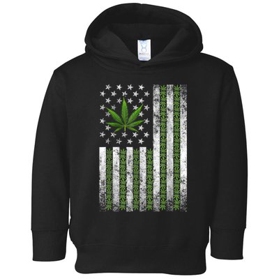 Usa Flag Marijuana Funny Weed Leaf Flag Cannabis Stoner 420 Toddler Hoodie