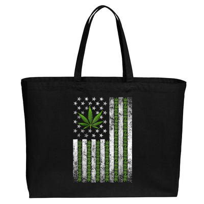 Usa Flag Marijuana Funny Weed Leaf Flag Cannabis Stoner 420 Cotton Canvas Jumbo Tote