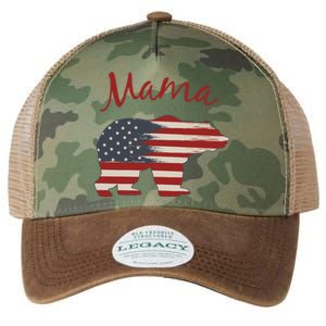 Usa Flag Mama Bear American Mom July 4 Patriotic Election Gift Legacy Tie Dye Trucker Hat