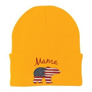 Usa Flag Mama Bear American Mom July 4 Patriotic Election Gift Knit Cap Winter Beanie