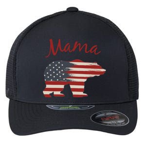 Usa Flag Mama Bear American Mom July 4 Patriotic Election Gift Flexfit Unipanel Trucker Cap