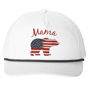 Usa Flag Mama Bear American Mom July 4 Patriotic Election Gift Snapback Five-Panel Rope Hat