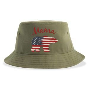 Usa Flag Mama Bear American Mom July 4 Patriotic Election Gift Sustainable Bucket Hat