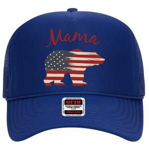 Usa Flag Mama Bear American Mom July 4 Patriotic Election Gift High Crown Mesh Back Trucker Hat