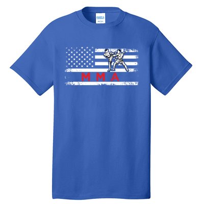 Usa Flag Mma American Patriot Mixed Martial Arts Gift Tall T-Shirt