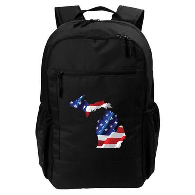 Us Flag Michigan Map Patriotic Great Lakes Gift Backpack