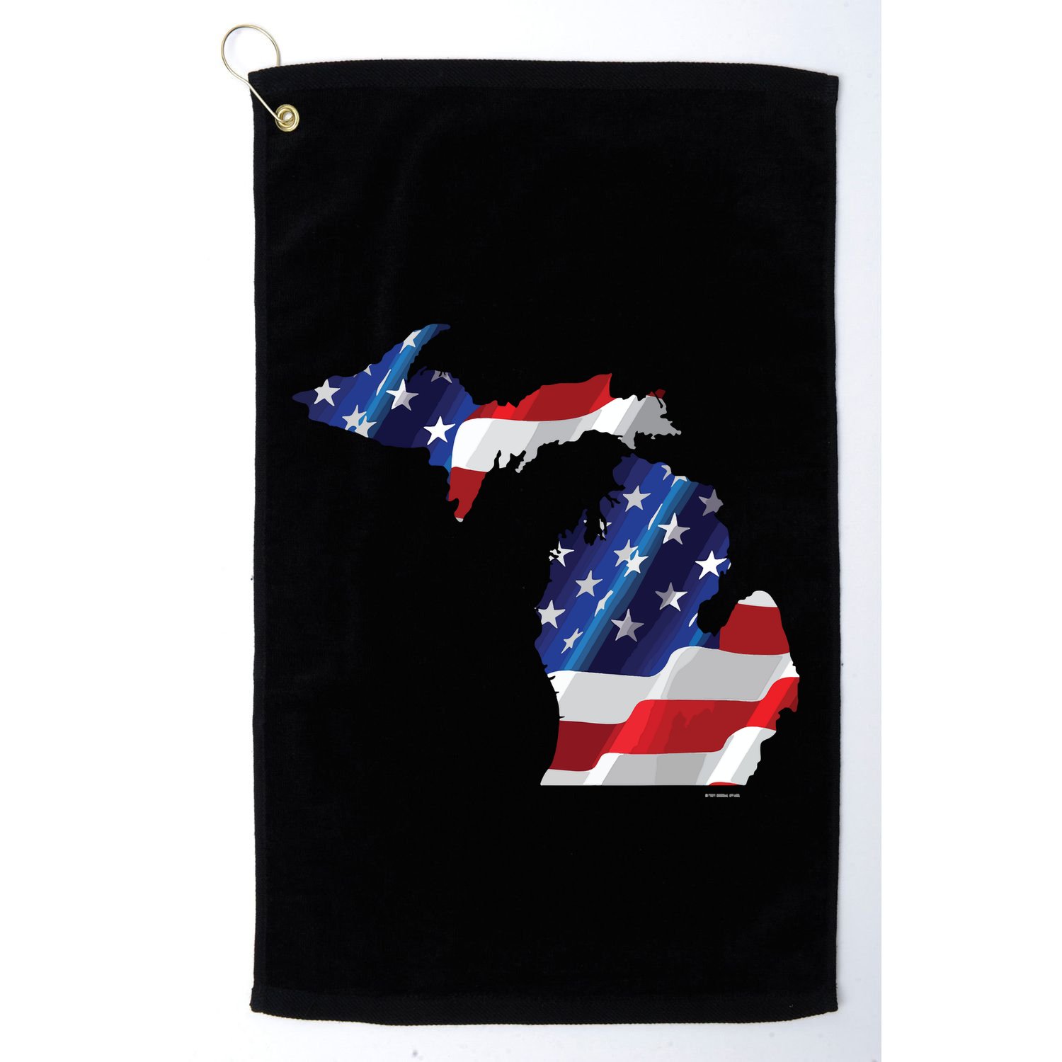 Us Flag Michigan Map Patriotic Great Lakes Gift Golf Towel