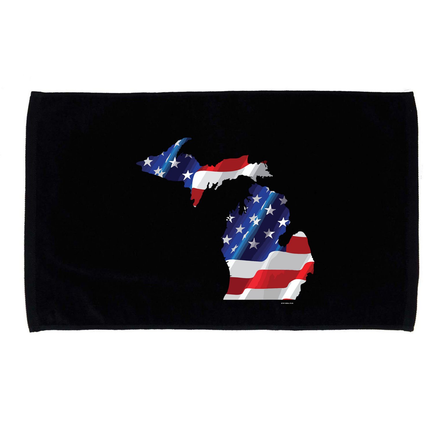 Us Flag Michigan Map Patriotic Great Lakes Gift Microfiber Hand Towel