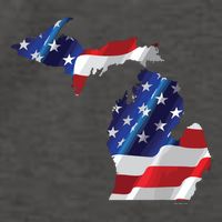 Us Flag Michigan Map Patriotic Great Lakes Gift Vector Backpack
