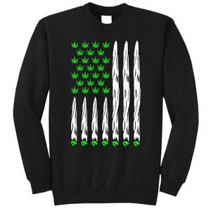 USA Flag Marijuana Funny Weed Leaf Flag Cannabis 4th Of July Sweatshirt