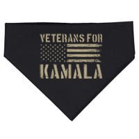 Usa Flag Military Election Veterans For Kamala Harris 2024 Gift USA-Made Doggie Bandana