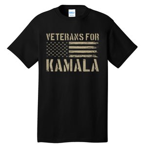 Usa Flag Military Election Veterans For Kamala Harris 2024 Gift Tall T-Shirt