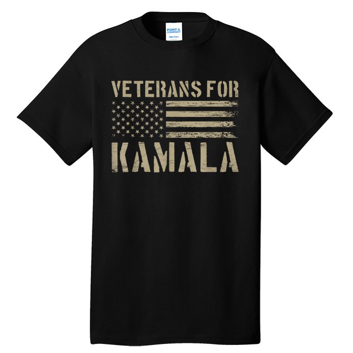 Usa Flag Military Election Veterans For Kamala Harris 2024 Gift Tall T-Shirt