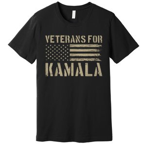 Usa Flag Military Election Veterans For Kamala Harris 2024 Gift Premium T-Shirt