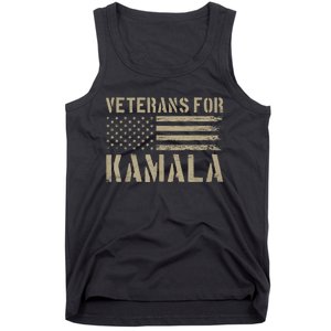 Usa Flag Military Election Veterans For Kamala Harris 2024 Gift Tank Top