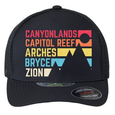 Utahs Five National Parks Souvenir NPS Moab Utah Mighty 5 Flexfit Unipanel Trucker Cap