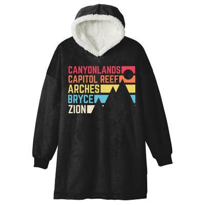 Utahs Five National Parks Souvenir NPS Moab Utah Mighty 5 Hooded Wearable Blanket