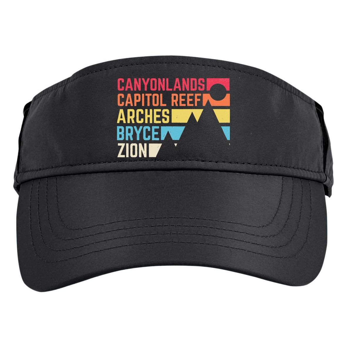 Utahs Five National Parks Souvenir NPS Moab Utah Mighty 5 Adult Drive Performance Visor